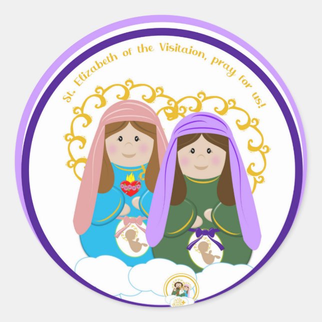St. Elisabeth von der Besichtigung Runder Aufkleber (Vorderseite)