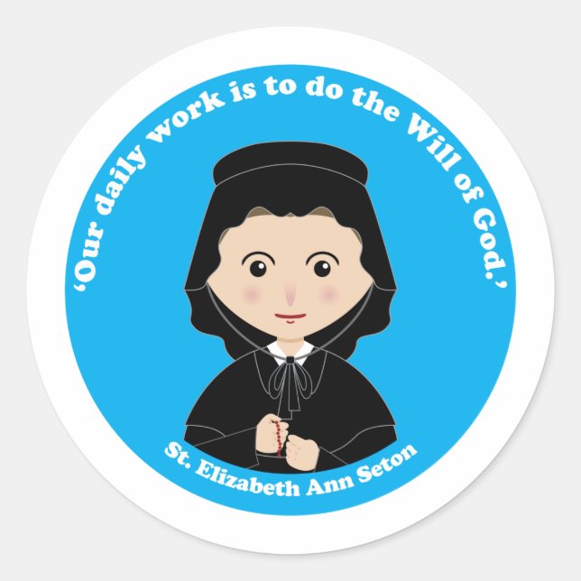 St. Elizabeth Ann Seton Runder Aufkleber (Vorderseite)