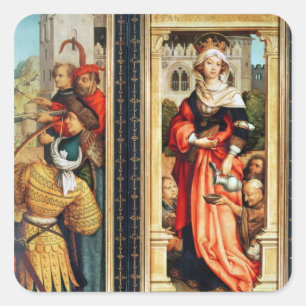 St. Elizabeth von Ungarn Quadratischer Aufkleber