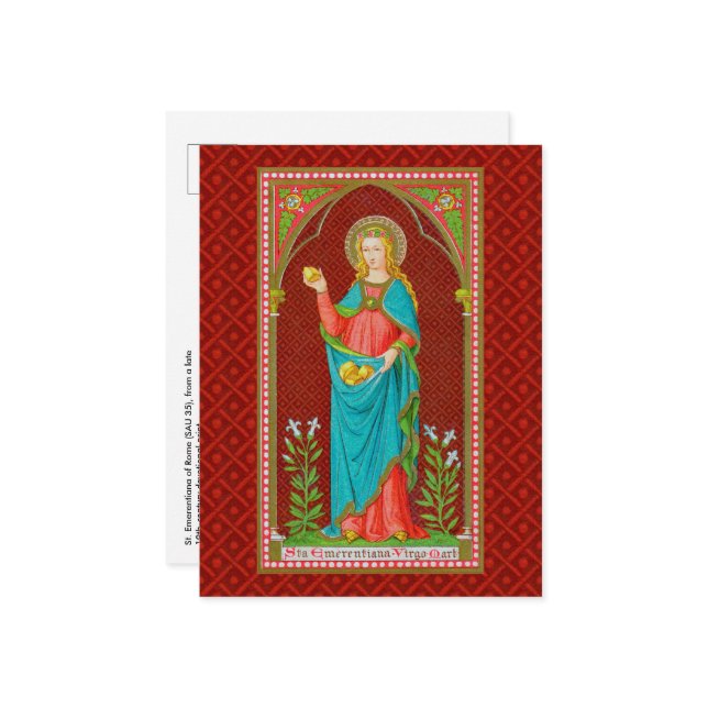 St. Emerentiana of Rome (SAU 36) Postkarte (Vorderseite/Rückseite Beispiel)