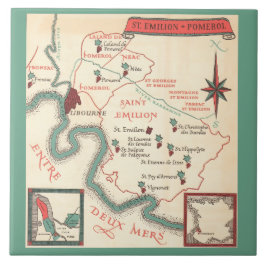 St. Emilion Bordeaux Wein Karte Keramikfliese