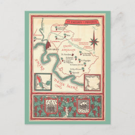  St. Emilion Bordeaux Wine Map Postkarte
