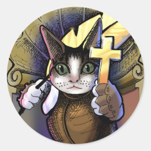 St. Expeditus, Schutzpatron der schnellen Auflösun Runder Aufkleber