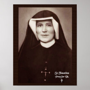 St Faustina Beten für uns Poster