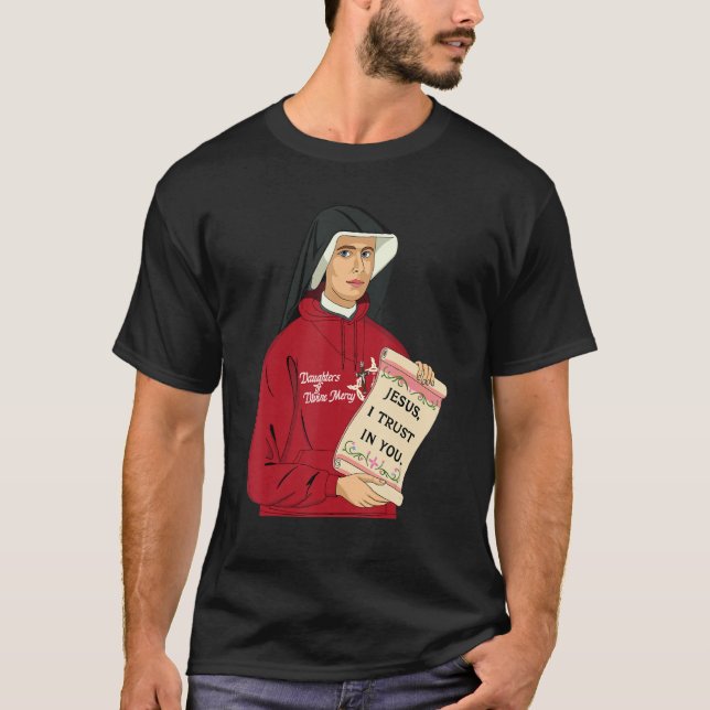 St Faustina Kowalska Große Liebe Katholischer Zita T-Shirt (Vorderseite)