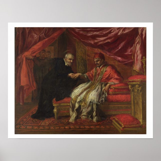 St. Filippo Neri Curing Pope Clemente VIII Poster (Vorne)
