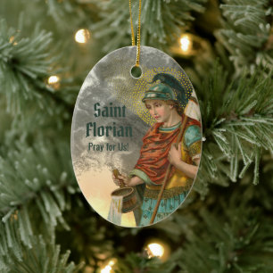 St. Florian mit Eimer (beide; M 019) Keramik Ornament