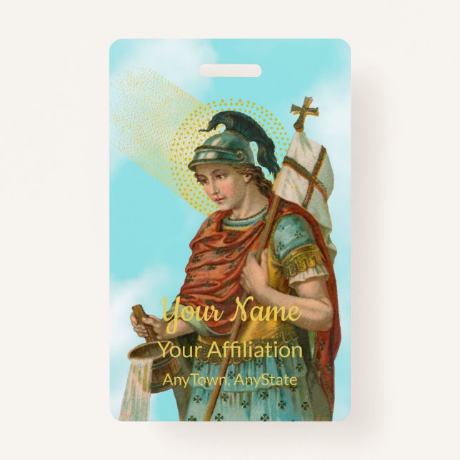 St. Florian mit Eimer (Clear Skies; M 019) Ausweis (Vorderseite)