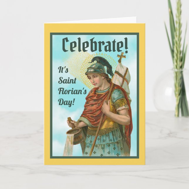 St. Florian mit Eimer (Clear Skies; M 019) Karte (Vorderseite)