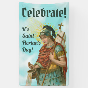 St. Florian mit Eimer (klarer Himmel; M 019) Banner