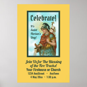 St. Florian mit Eimer (Klarer Himmel; M 019) Poster