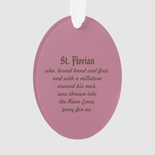St. Florian von Lorch (PM 03) Acryl Ornament (Rückseite)
