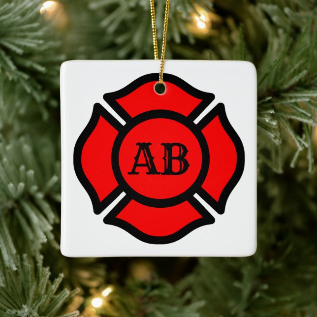 St. Florian's Cross (Stil 1) Quadrat Keramikornament (Baum)