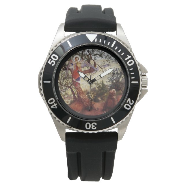 St. Frances Angel und Vögel Armbanduhr (Vorderseite)