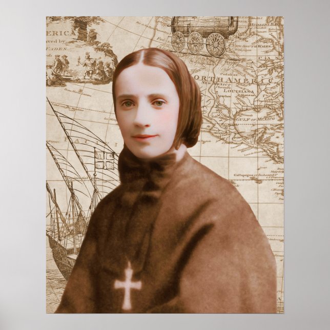 St Frances Cabrini Katholischer Heilige Poster (Vorne)