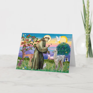 St Francis and Llama Baby Karte