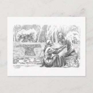 St. Francis and the Leper Postkarte