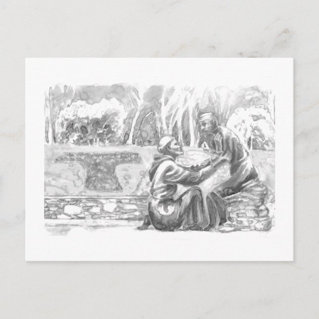 St. Francis and the Leper Postkarte (Vorderseite)