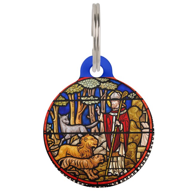 St. Francis Animal Protector Blue Haustiermarke (Vorderseite)