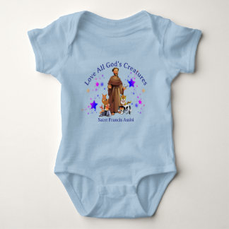 St. Francis Assisi Liebe Alle Wesen Gottes Baby Strampler