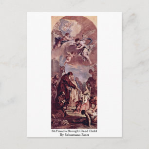 St. Francis brachte Totes Kind von Sebastiano Ricc Postkarte