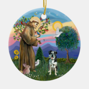 St. Francis - Catahoula Leopard Hund Keramik Ornament