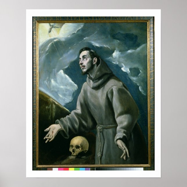 St. Francis erhält die Stigmata (Öl auf Leinwand) Poster (Vorne)