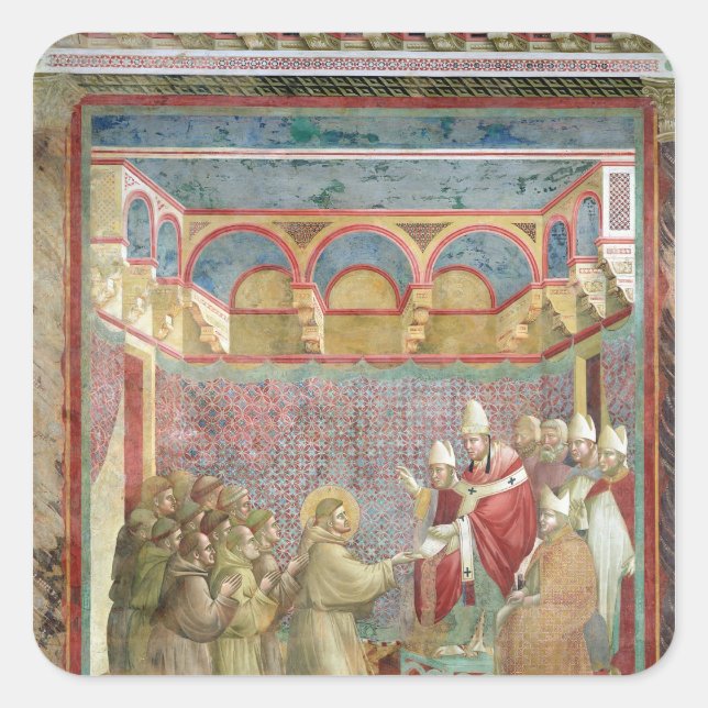 St. Francis erhält Genehmigung Quadratischer Aufkleber (Vorderseite)