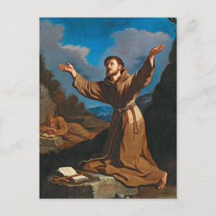 St. Francis erhält Stigmata von Guercino Postkarte