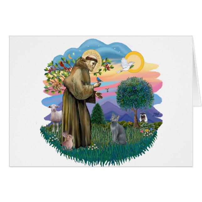 St. Francis (ff) - Russische Blaue Katze (Vorderseite (Horizontal))