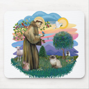 St. Francis (ff) - Siegel Point Himalayan cat Mousepad