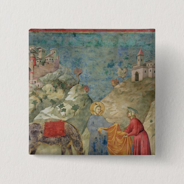 St Francis gibt einem Fremden seinen Mantel Button (Vorderseite)