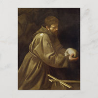 St. Francis im Gebet von Caravaggio Postkarte