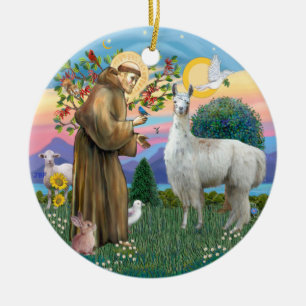 St. Francis - Llama 12 Keramikornament
