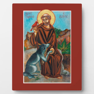 St. Francis of Assisi Boss Saint of Animals Icon Fotoplatte
