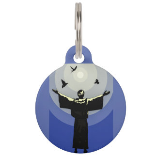 St. Francis of Assisi Light Blue Animal Protector Haustiermarke