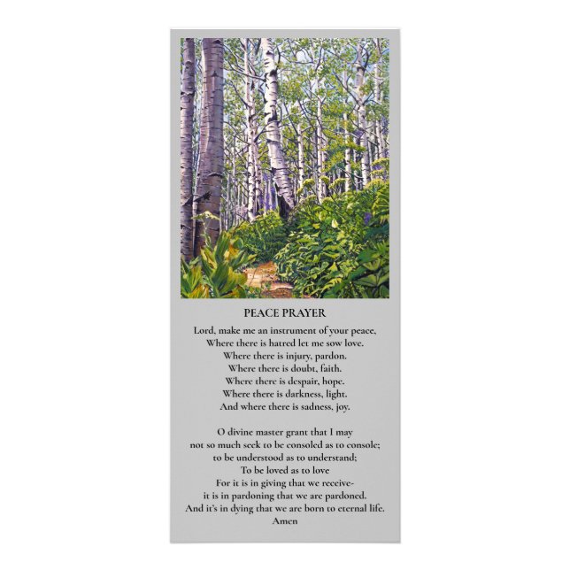 St. Francis of Assisi Peace Prayer Sympathy Card Werbekarte (Vorne)