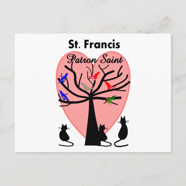 St. Francis Patron St. - Einzigartiger Baum und Ti Postkarte (Vorderseite)