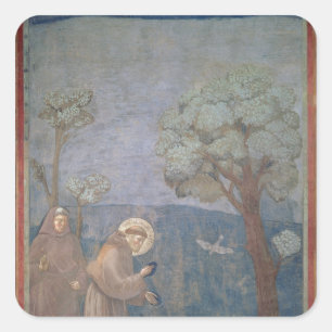 St. Francis Preaching to the Birds, 1297-99 Quadratischer Aufkleber