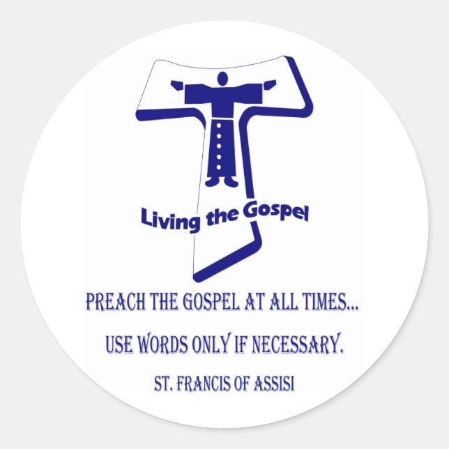 St Francis Runder Aufkleber (Vorderseite)