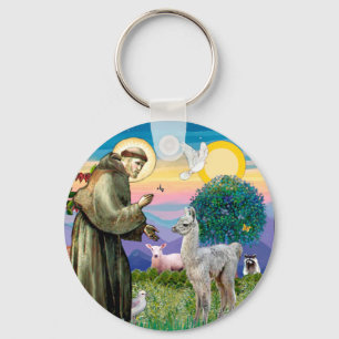St Francis und Llama Baby Schlüsselanhänger