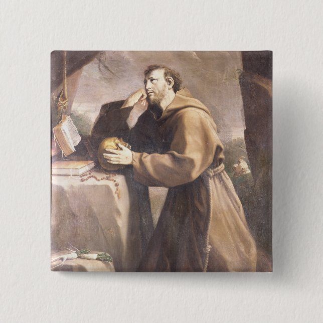 St Francis von Assisi am Gebet Button (Vorderseite)