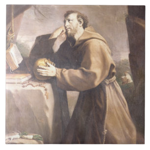 St Francis von Assisi am Gebet Fliese