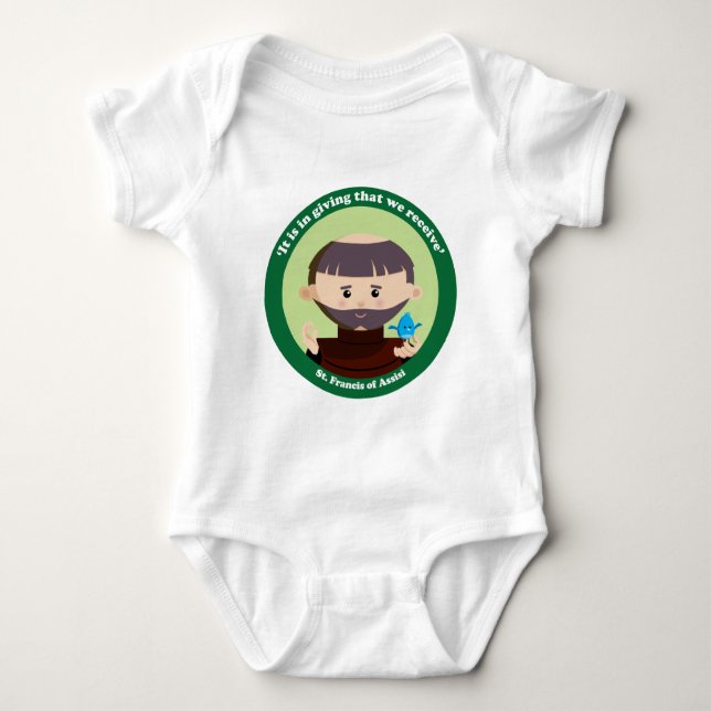 St Francis von Assisi Baby Strampler (Vorderseite)