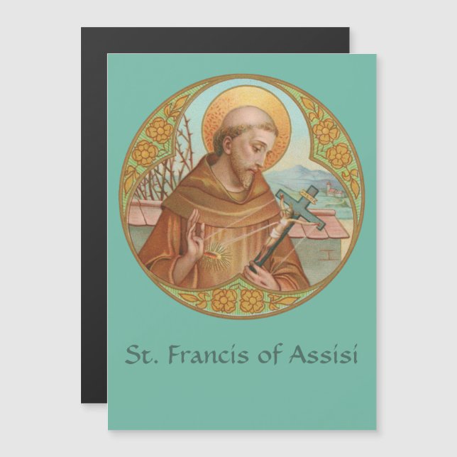St. Francis von Assisi (BK02) Magnetgrüßkarte Magnetkarte (Vorne/Hinten)