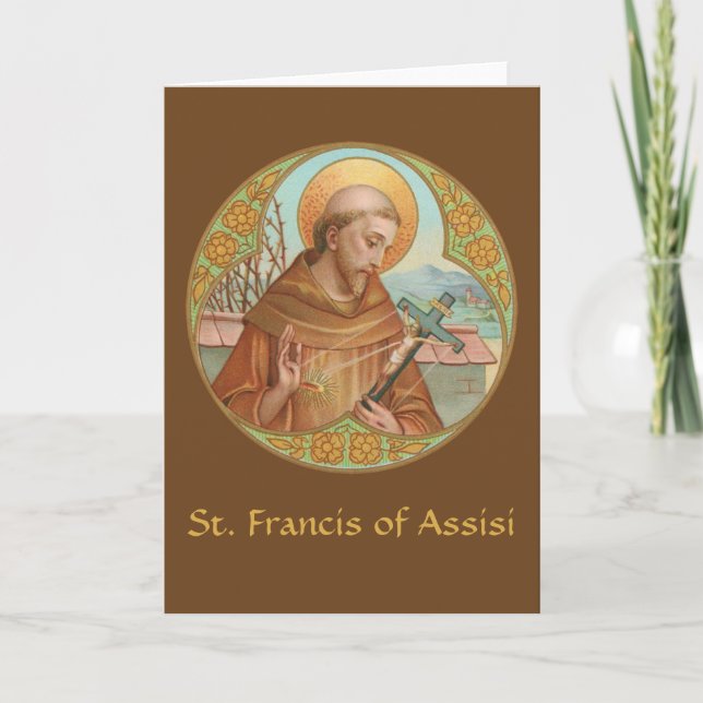 St. Francis von Assisi (BK 002) Blank Gruß Karte (Vorderseite)