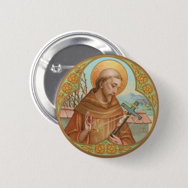 St. Francis von Assisi (BK 002) Button (Vorne & Hinten)
