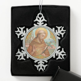 St. Francis von Assisi (BK 002) Schneeflocken Zinn-Ornament