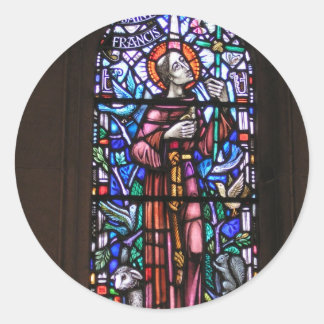 St. Francis von Assisi Buntglas Runder Aufkleber