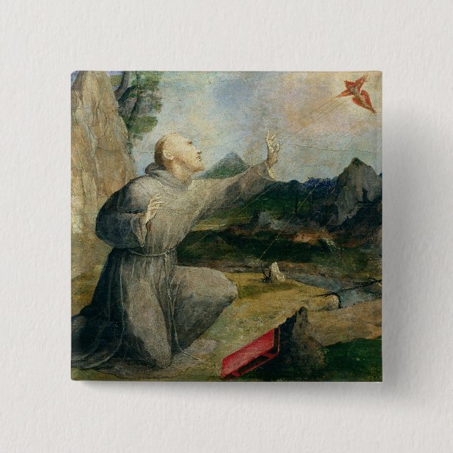 St Francis von Assisi die Schanden empfangend Button (Vorderseite)